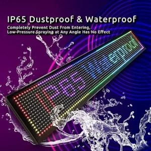 P10 Programmable LED Sign 40"x8" - IP65 Waterproof Outdoor RGB Full-Color Display with WiFi & USB for Business, Home, Party Advertising