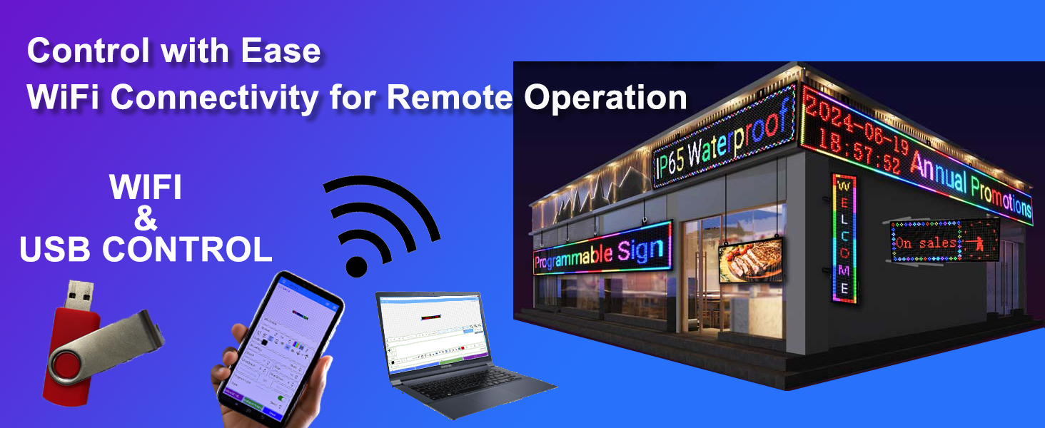 P10 Programmable LED Sign 77x14