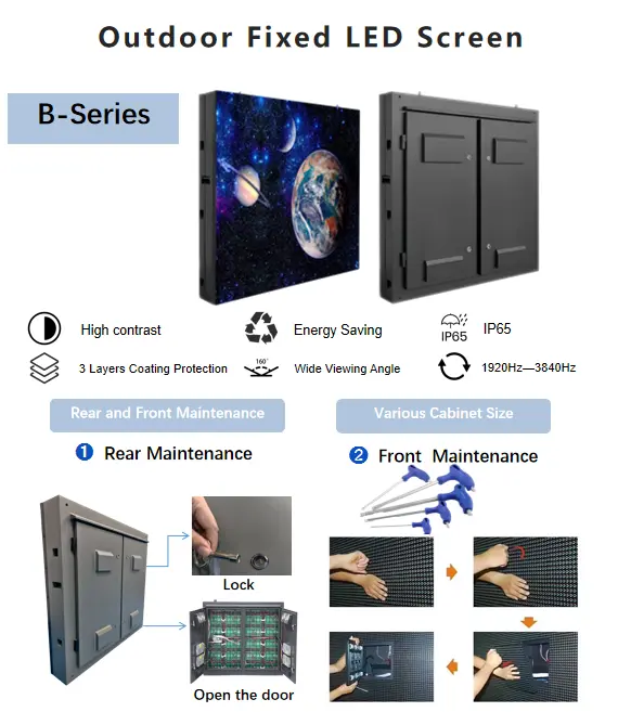 Outdoor Fixed LED Screen B-Series Professional Waterproof Display