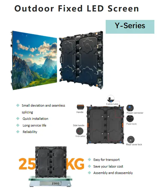 Outdoor Fixed LED Screen Y-Series Lightweight Waterproof Display